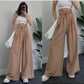 Wide Leg Waisted Casual Pants