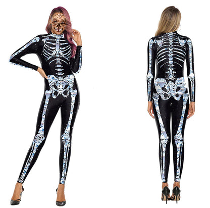 3D Skeleton Print Adult Halloween Jumpsuit Costume