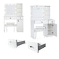 Vanity Desk With Lights, Vanity Set With Mirror, Makeup Vanity Desk With Large Drawers Three Level Storage Dreeser, VanitysVanities With 3 Lights Brightness Adjustable For Bedroom, White