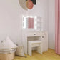 Vanity Desk With Lights, Vanity Set With Mirror, Makeup Vanity Desk With Large Drawers Three Level Storage Dreeser, VanitysVanities With 3 Lights Brightness Adjustable For Bedroom, White