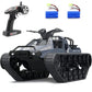Mostop Remote Control Tank 1/12 Scale High Speed RC Tank 4WD Offroad RC Car 2.4Ghz Remote Control Crawler Drift Tank Army Truck for Kids 2 Batteries