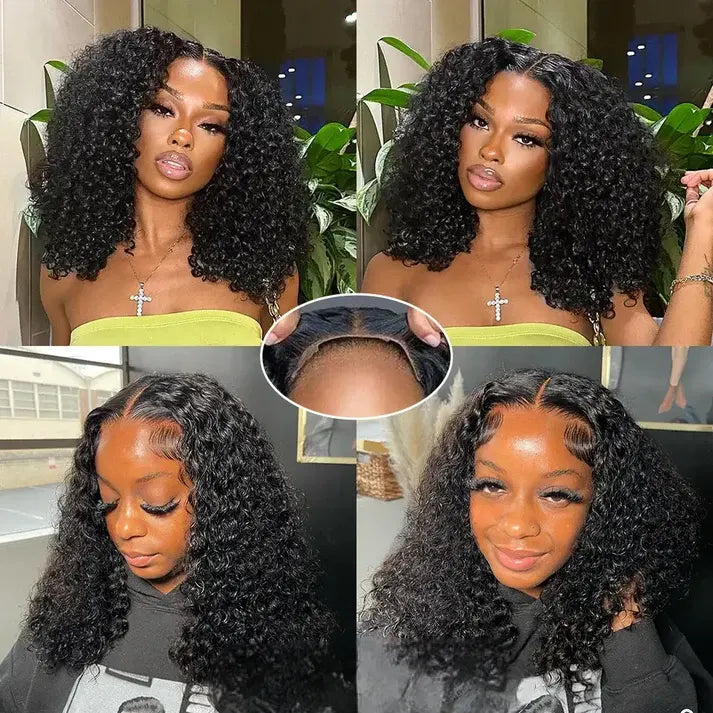 250% Density Short Deep Wave Hair Wig
