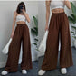Wide Leg Waisted Casual Pants