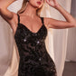 Fitted Sequin Dress With Velvet Details