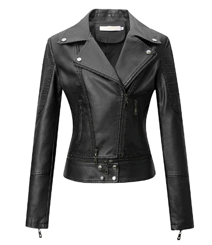 Genuine Leather Women's Jacket - Short Blazer Style